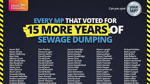 Sewage MP list